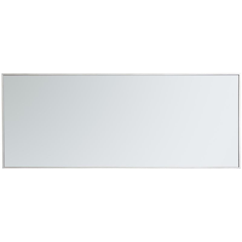Pemberley Row Metal Silver Mirror Rectangular Contemporary 60