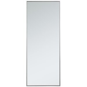Pemberley Row Metal Silver Mirror Rectangular Contemporary 60&quot x 24&quot Assembled