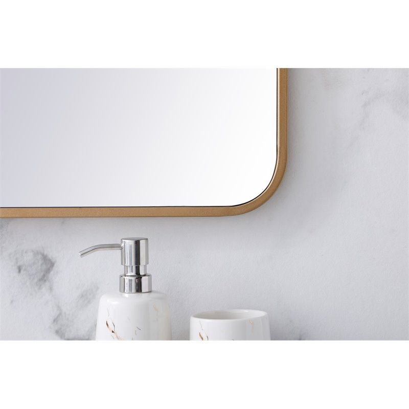 Pemberley Row Metal Brass Mirror Rectangular 36