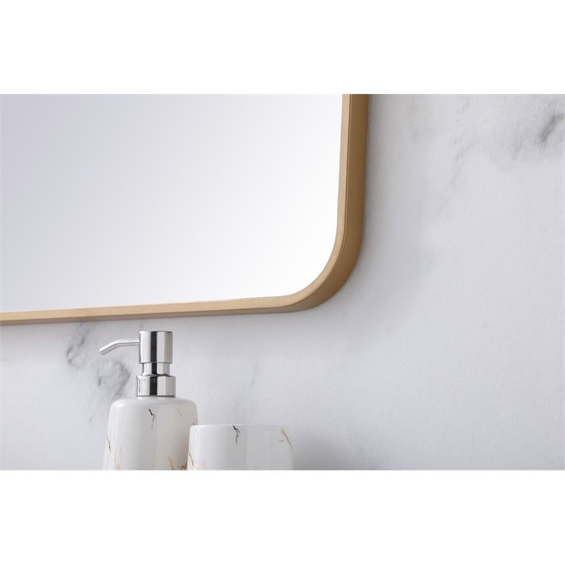 Pemberley Row Metal Brass Mirror Rectangular 36
