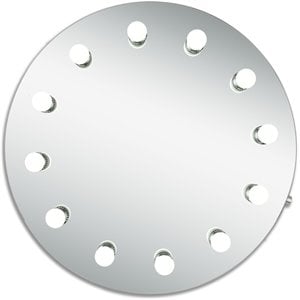 Pemberly Row 28&quot x 28&quot LED Bathroom Mirror in Silver Powder Coating