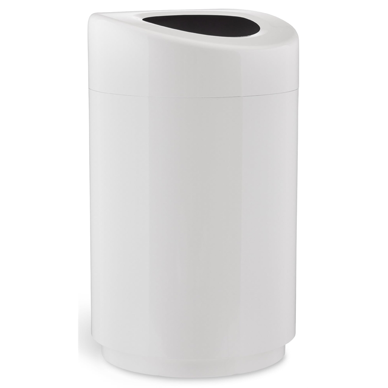 Pemberley Row Steel White Trash Can Rectangular Hands-Free 20