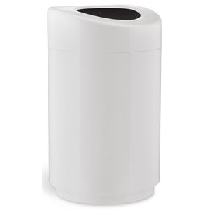 Pemberley Row Steel White Trash Can Rectangular Hands-Free 20&quotW x 20&quotD x 33.25&quotH 30 Gallon