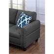 Pemberley Row Polyester Fabric Gray Sectional Sofa Rectangular Storage Ottoman 99.5