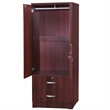 Pemberly Row Wood 2-Door Wardrobe Armoire with 2-Drawers Mahogany