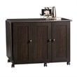 Pemberly Row Engineered Wood Craft and Mobile Sewing Cart in Cinnamon Cherry
