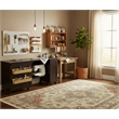 Pemberly Row Engineered Wood Craft and Mobile Sewing Cart in Cinnamon Cherry