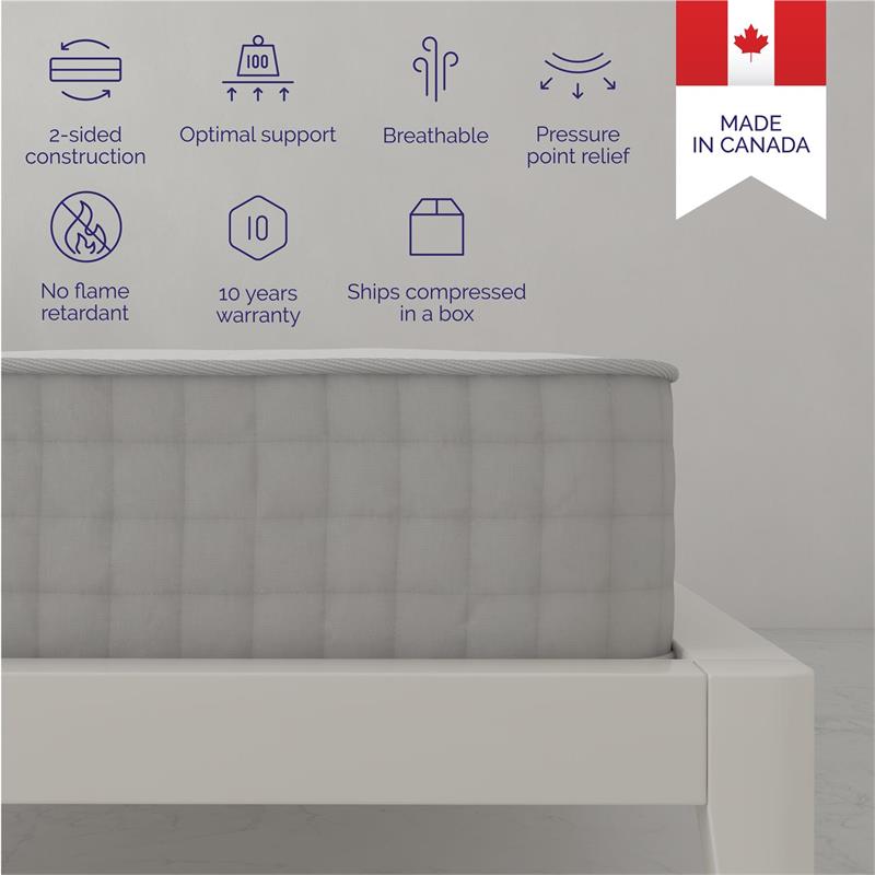 Pemberly Row 8 Inch Pocket Spring Mattress Full Size in White