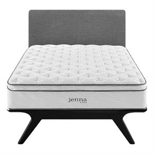 Pemberly Row Modern Fabric 14&quot Full Innerspring Mattress in White