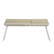 Pemberly Row Foldable Laptop Desk Wood Breakfast Tray Table for Sofa Bed White