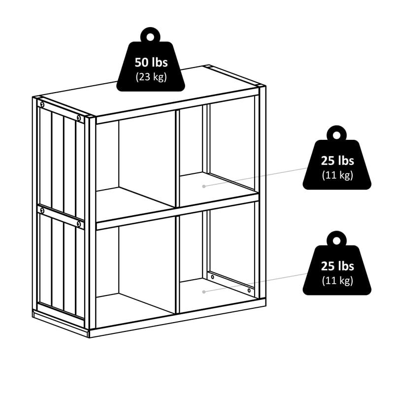 Pemberly Row 5-Piece Modern Wood Storage Cabinet with 4 Baskets in Black