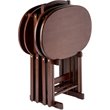 Pemberley Row Solid Wood Cappuccino Snack Table Set Oval Storage Stand 25.51