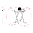 Pemberley Row Solid Wood Cappuccino Snack Table Set Oval Storage Stand 25.51