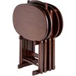 Pemberley Row Solid Wood Cappuccino Snack Table Set Oval Storage Stand 25.51