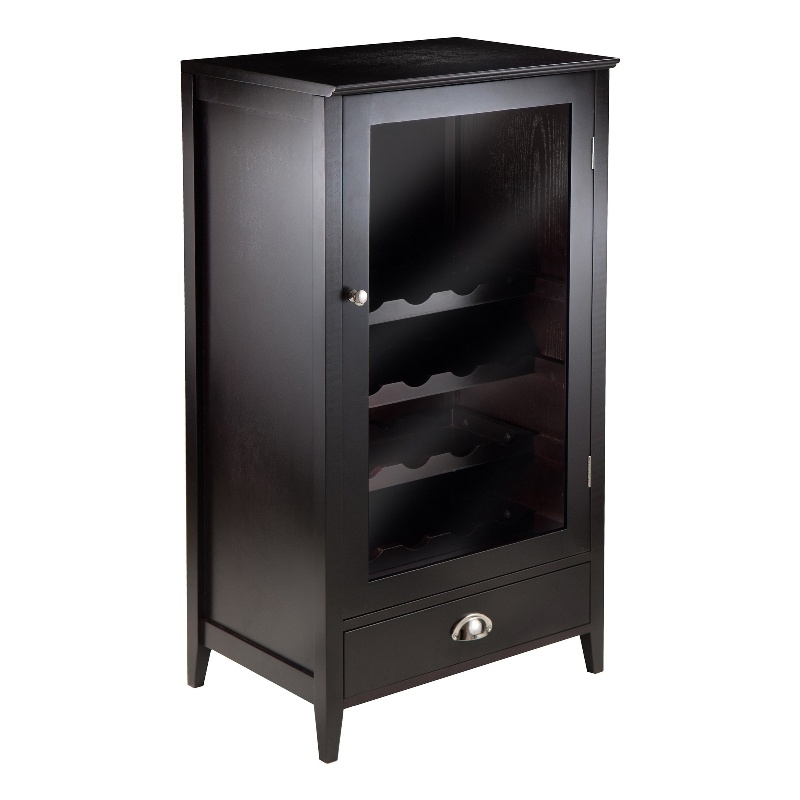 Pemberly Row Transitional Solid Wood Modular Home Bar Cabinet in Espresso