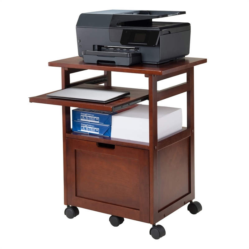Pemberley Row Solid Wood Walnut Printer Stand Rectangular 29.65