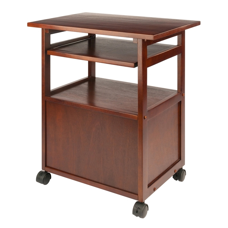 Pemberley Row Solid Wood Walnut Printer Stand Rectangular 29.65