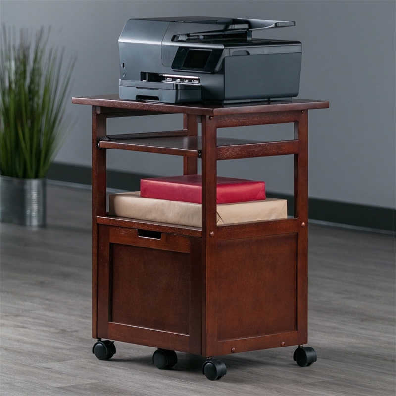 Pemberley Row Solid Wood Walnut Printer Stand Rectangular 29.65