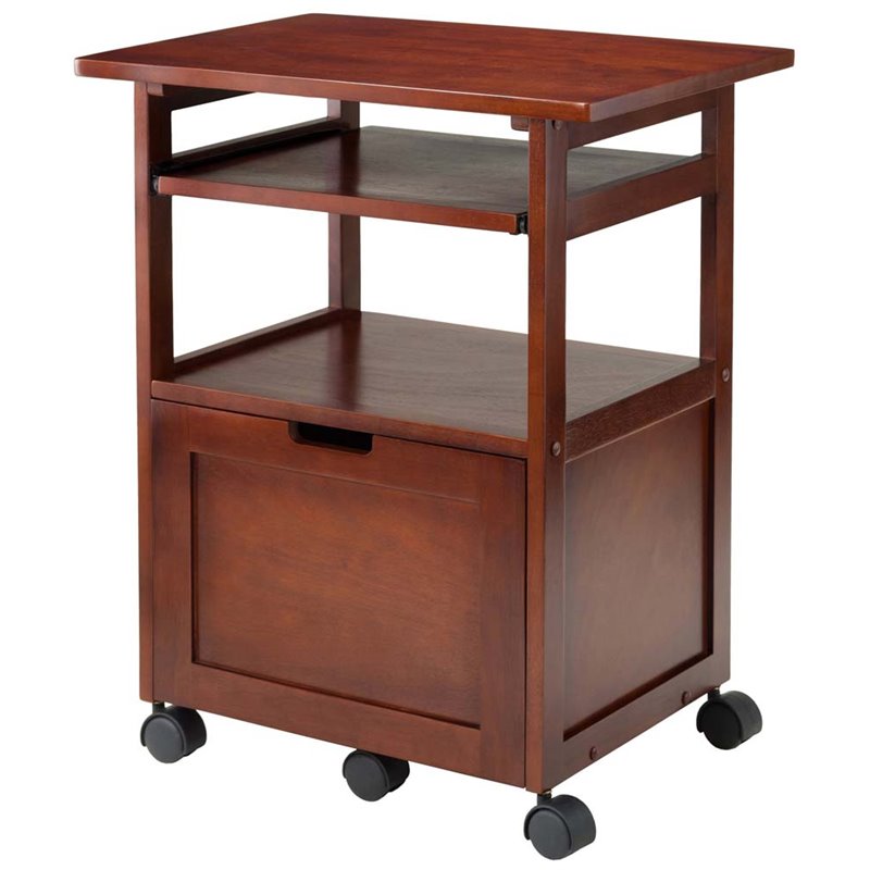 Pemberley Row Solid Wood Walnut Printer Stand Rectangular 29.65