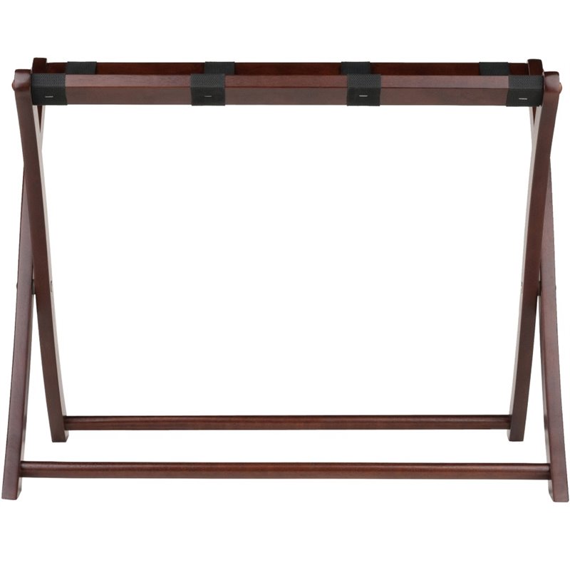 Pemberly Row Transitional Solid Wood Luggage Rack in Cappuccino