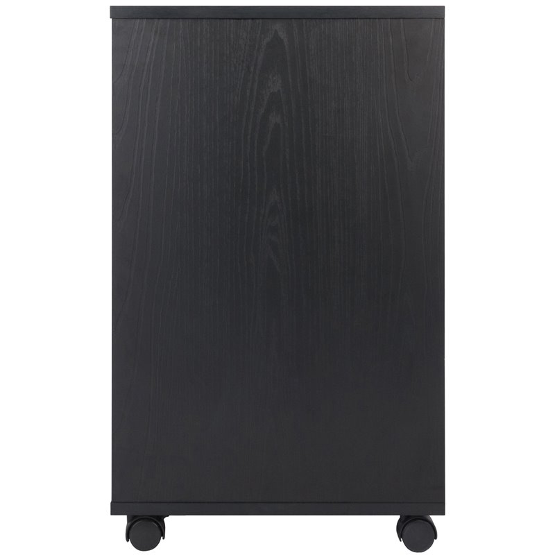 Pemberly Row 5-Drawer Contemporary Wood Mobile Storage Cabinet in Black