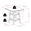 Pemberly Row 5-Piece Square Counter Height Solid Wood Dining Set in Walnut