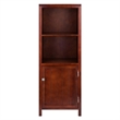 Pemberly Row Transitional Solid Wood Cupboard with 2 Shelves in Antique Walnut