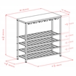 Pemberly Row Transitional Metal/Wood Wine Rack in Antique Bronze/Walnut