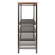 Pemberly Row Transitional Metal/Wood Wine Rack in Antique Bronze/Walnut