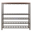 Pemberly Row Transitional Metal/Wood Wine Rack in Antique Bronze/Walnut