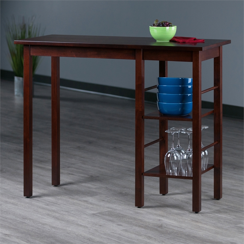 Pemberly Row Transitional Solid Wood Dining Table in Antique Walnut