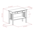 Pemberly Row Transitional Solid Wood Storage Console Table in Oyster Gray