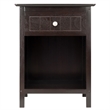 Pemberly Row Transitional Solid Wood Storage End Table with Drawer in Coffee