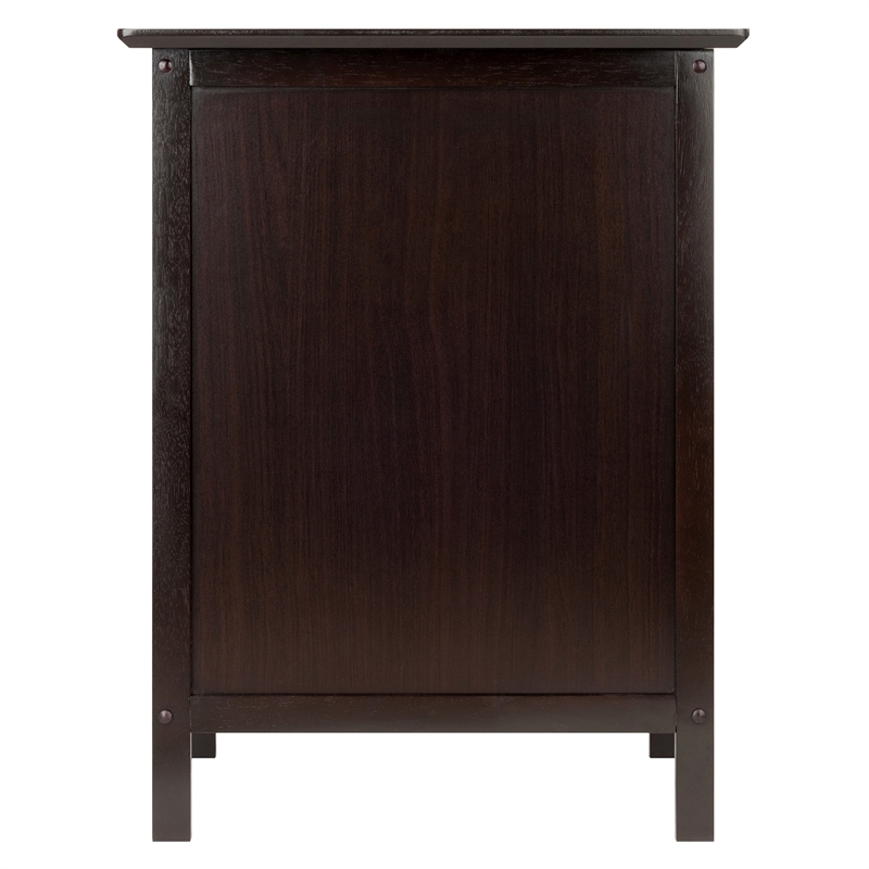 Pemberly Row Transitional Solid Wood Storage End Table with Drawer in Coffee