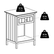 Pemberly Row Transitional Solid Wood Storage End Table with Drawer in Coffee