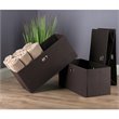 Pemberly Row Transitional Fabric Folding Basket in Chocolate (Set of 3)