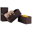 Pemberly Row Transitional Fabric Folding Basket in Chocolate (Set of 3)