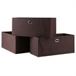 Pemberly Row Transitional Fabric Folding Basket in Chocolate (Set of 3)