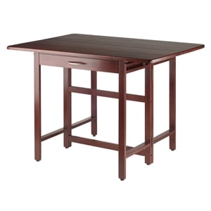 Pemberly Row Transitional Solid Wood Drop Leaf Dining Table in Walnut