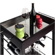 Pemberly Row Transitional Wood Johnnie Bar Cart in Espresso Finish