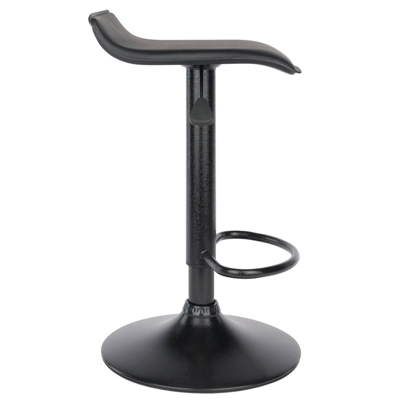 Pemberley Row PVC Metal Black Bar Stool Adjustable Transitional 22.68