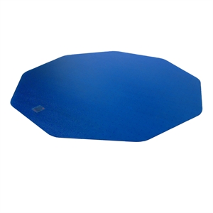 Pemberly Row Modern Vinyl Chair Mat for Hard Floors Blue 38&quot x 39&quot