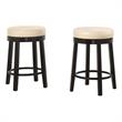 Pemberley Row Solid Wood Cream & Espresso Counter Stool Round 24