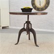 Pemberly Row Contemporary / Modern Metal Brown Adjustable Crank Table Industrial