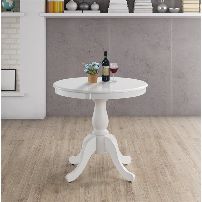 Pemberley Row Wood White Dining Table Round 30