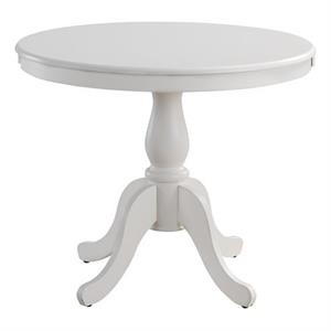 Pemberley Row Wood White Dining Table Round 36&quot Unassembled