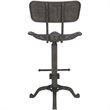 Pemberly Row Industrial Metal Adjustable Bar Stool in Gray Finish