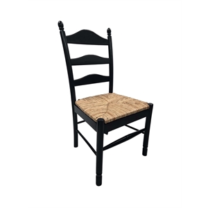 Pemberley Row Wood Antique Black Chair Rectangular Rush Seat 38&quot Unassembled