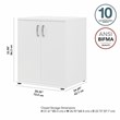 Pemberly Row Laundry Room Cabinet with Doors in White - Engineered Wood