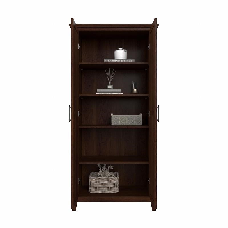 Pemberley Row Engineered Wood Bing Cherry Tall Storage Cabinet Rectangular 32